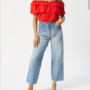 Red OTS Blouse